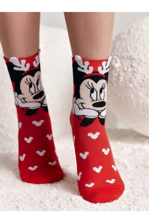 Шкарпетки жіночі Conte Disney Новорічні 21С-73СП (646) «Minnie» з люрексом