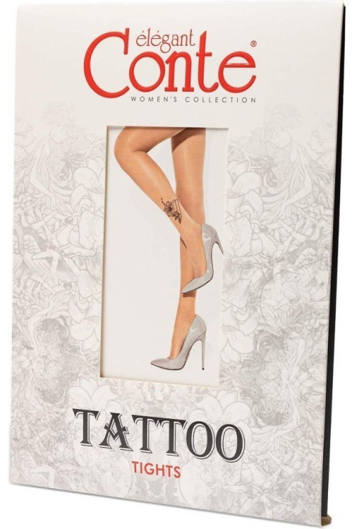 Колготки жіночі Conte Fantasy Tattoo з малюнком Garden