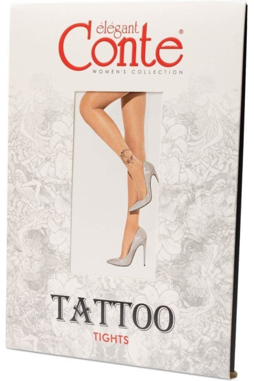 Колготки жіночі Conte Fantasy Tattoo з малюнком Moon Art